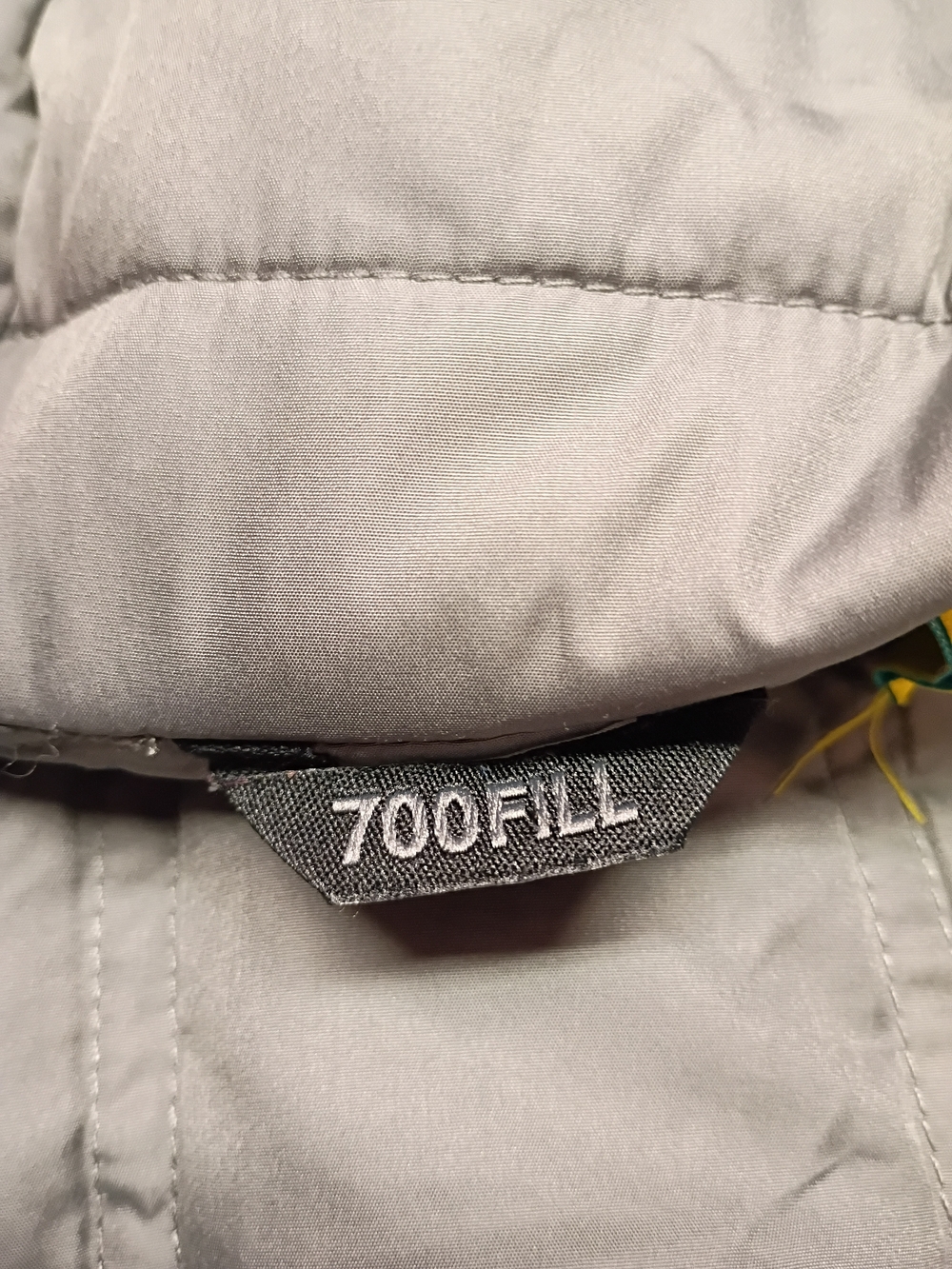 Marmot Gray Puffer Jacket with Yellow Trim 700 Down Fill - Picture 4 of 11
